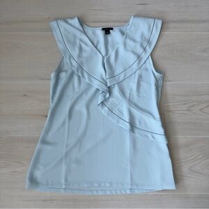 Ann Taylor Light Blue Ruffle Front Tank Top
Blouse